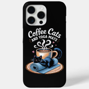 Kaffee Katzen und Yoga Matten Lustige Katze Yoga Case-Mate iPhone Hülle