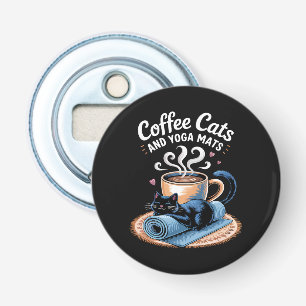 Kaffee Katzen und Yoga Matten Lustige Katze Yoga Flaschenöffner