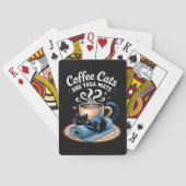Kaffee Katzen und Yoga Matten Lustige Katze Yoga Spielkarten (Rückseite)