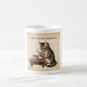 Kaffee, Katzen & Verfassung – Patriotische Katze Kaffeetasse
