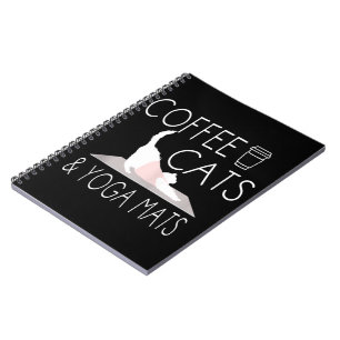 Kaffee, Katzen & Yoga Matten - Funny Gifts Yoga Ca Notizblock