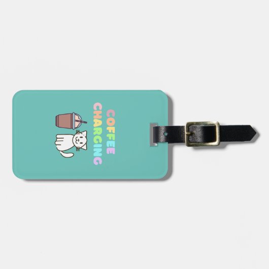 Kaffee Katzengepäck Gepäckanhänger (Vorderseite horizontal)