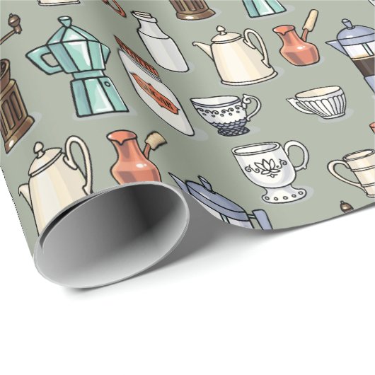 Kaffee-Kenner-Koffein-Liebe Geschenkpapier (Rolleneckpunkt)