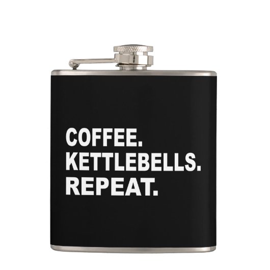 Kaffee Kettlebells Wiederholen Flachmann (Vorderseite)