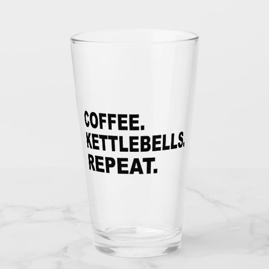 Kaffee Kettlebells Wiederholen Glas (Vorderseite)