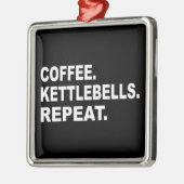 Kaffee Kettlebells Wiederholen Ornament Aus Metall (Links)