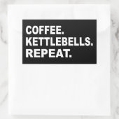 Kaffee Kettlebells Wiederholen Rechteckiger Aufkleber (Tasche)