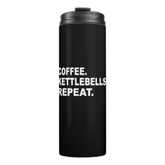 Kaffee Kettlebells Wiederholen Thermosbecher (Vorderseite)