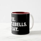 Kaffee Kettlebells Wiederholen Zweifarbige Tasse (VorderseiteRechts)