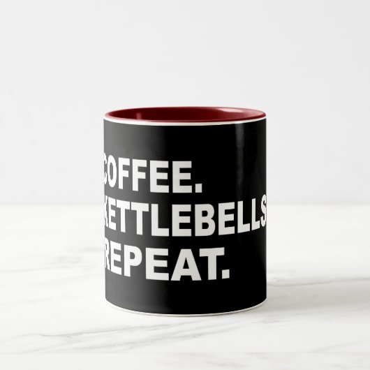Kaffee Kettlebells Wiederholen Zweifarbige Tasse (Mittel)