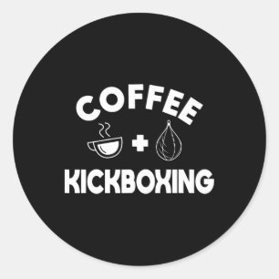 Kaffee + Kickboxen Kickboxer Karate Boxen Kämpfer Runder Aufkleber