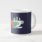 Kaffee Klatsch Navy Blue Jumbo-Tasse (Vorderseite Rechts)