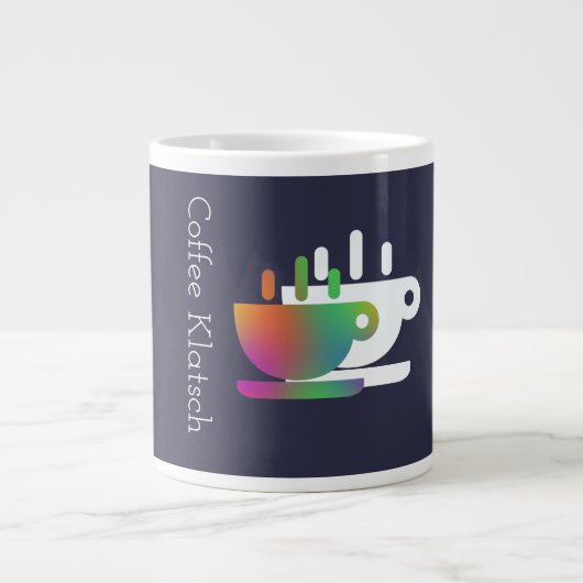 Kaffee Klatsch Navy Blue Jumbo-Tasse (Vorderseite)