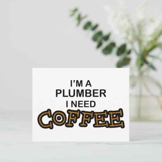 Kaffee - Klempner Postkarte (Stehend Vorderseite)