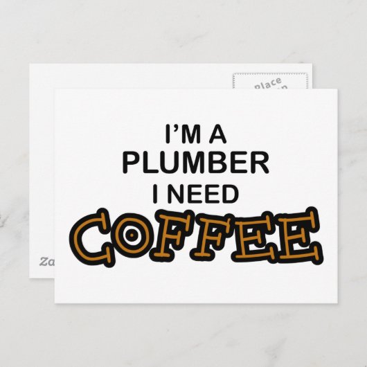 Kaffee - Klempner Postkarte (Vorne/Hinten)