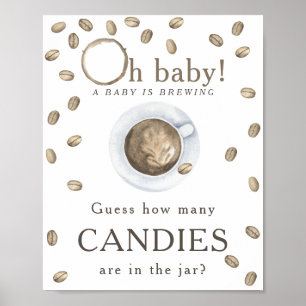 Kaffee kochen - Wie viele Bonbons sind im Glas Poster
