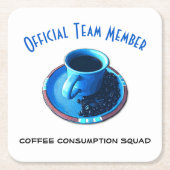 Kaffee Konsum Squad Blue Cup Saucer Custom Rechteckiger Pappuntersetzer (Vorderseite)