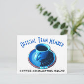 Kaffee-Konsument-Squad zusammenkommen Postkarte (Stehend Vorderseite)