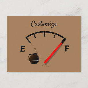 Kaffee Kraftstoffanzeige Volldünner_Cove Postkarte