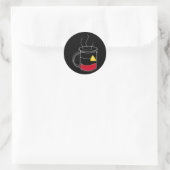 Kaffee kritisch niedrig runder aufkleber (Tasche)