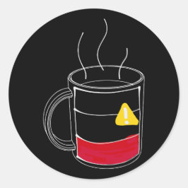 Kaffee kritisch niedrig runder aufkleber