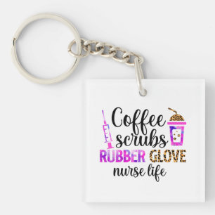 Kaffee, Kruben, Gummihandschuhe - Zitat zum Leben  Schlüsselanhänger