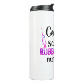 Kaffee, Kruben, Gummihandschuhe - Zitat zum Leben Thermosbecher (Nach links gedreht)