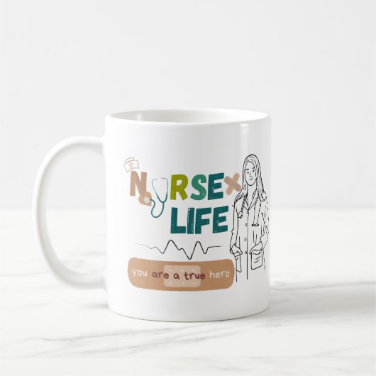 "Kaffee, Krümel und Rettend Leben - Tasse des Kran (Links)
