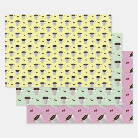 KAFFEE-KÜCHE AUF PASTELEFONDS GESCHENKPAPIER SET (Set)