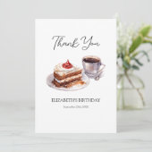 Kaffee & Kuchen Geburtstag Danke Karte (Stehend Vorderseite)