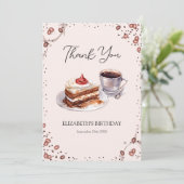 Kaffee & Kuchen Geburtstag Danke Karte (Stehend Vorderseite)