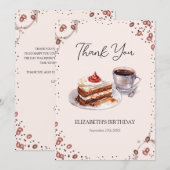 Kaffee & Kuchen Geburtstag Danke Karte (Vorne/Hinten)