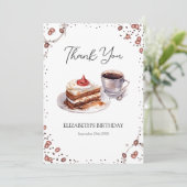 Kaffee & Kuchen Geburtstag Danke Karte (Stehend Vorderseite)