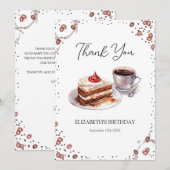 Kaffee & Kuchen Geburtstag Danke Karte (Vorne/Hinten)