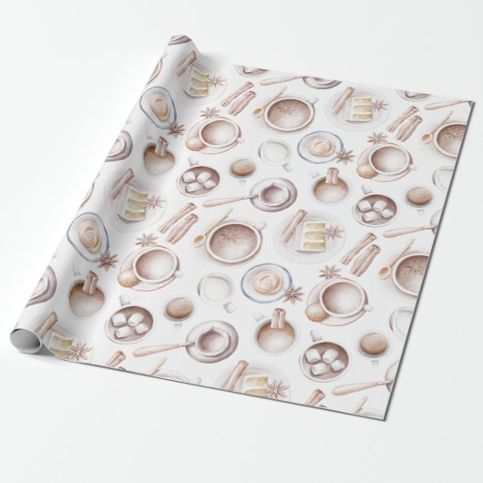 Kaffee, Kuchen und Kakao Geschenkpapier (Ungerollt)