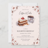 Kaffee & Kuchen zum Geburtstag Einladung (Vorderseite)