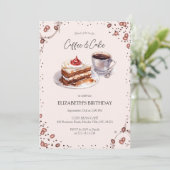 Kaffee & Kuchen zum Geburtstag Einladung (Stehend Vorderseite)