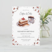 Kaffee & Kuchen zum Geburtstag Einladung (Stehend Vorderseite)