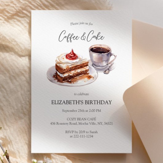 Kaffee & Kuchen zum Geburtstag Einladung