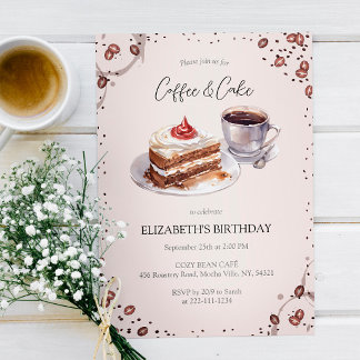 Kaffee & Kuchen zum Geburtstag Einladung