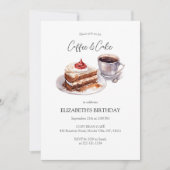 Kaffee & Kuchen zum Geburtstag Einladung (Vorderseite)