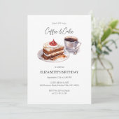 Kaffee & Kuchen zum Geburtstag Einladung (Stehend Vorderseite)