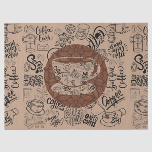 Kaffee-Kunst 'Brewed Bliss' Seidenpapier (Vorderseite)