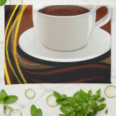 Kaffee-Kunst-Café Geschirrtuch (Gefaltet)