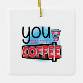 Kaffee-Kunst, die du mir zum Kaffee hattest Keramikornament