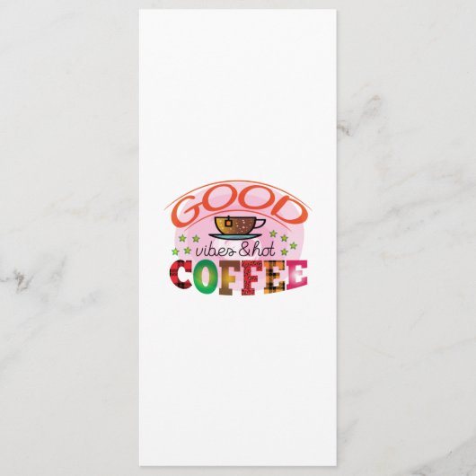 Kaffee Kunst Gute Farben und Kaffee Menükarte (Vorderseite)