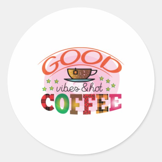 Kaffee Kunst Gute Farben und Kaffee Runder Aufkleber (Vorderseite)
