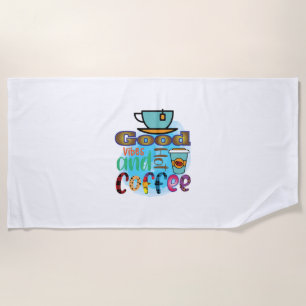 Kaffee Kunst gute Vibes und Kaffee Strandtuch