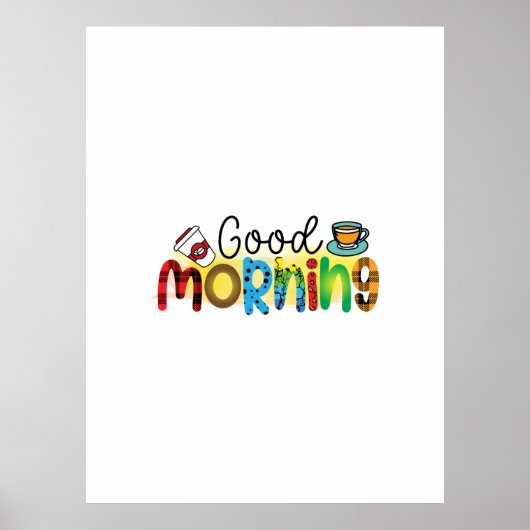 Kaffee Kunst Guten Morgen Poster (Vorne)