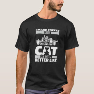 Kaffee Künstler Katze Café Bohne Koffein Barista T-Shirt